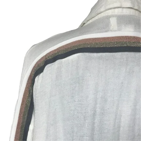 Vintage Havana Sparkle Stripes Tie Front Crop Top N0302 - Picture 2 of 12